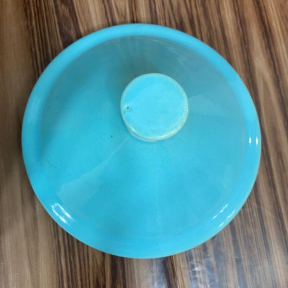 Vintage Turquoise McCoy Cookie Pot, Cookie Jar - Picture 8 of 13